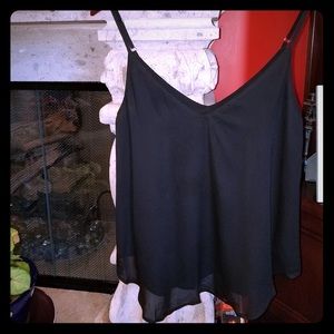 Black chiffon cami tank. NWOT